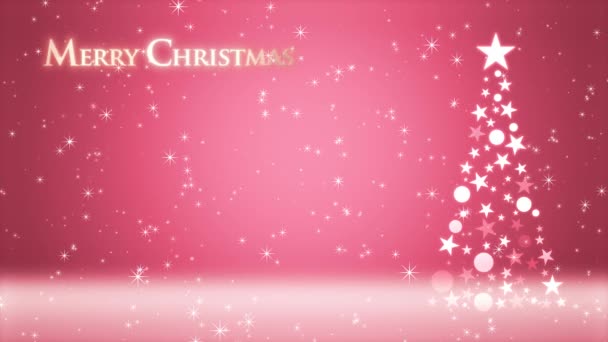 Albero Natale Sfondo Colorato Con Brillantini Scintillanti Scritte Natalizie — Video Stock