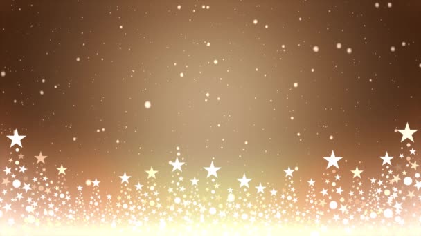 圣诞树上飘雪的镜头和彩色背景 — 图库视频影像