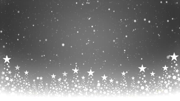 クリスマスツリーと色の背景に雪の落下の映像 雪の多く — ストック動画