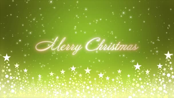 Árvore Natal Fundo Colorido Com Brilho Cintilante Letras Natal — Vídeo de Stock