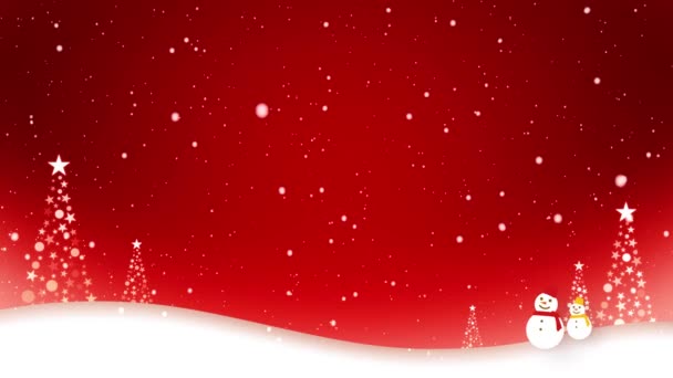 雪の中を歩く雪だるまのビデオ ループビデオ — ストック動画