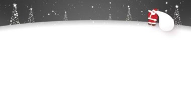 Noel Baba 'nın karda yürüdüğünü gösteren bir döngü videosu.)