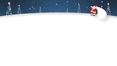 Noel Baba 'nın karda yürüdüğünü gösteren bir döngü videosu.)