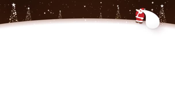 圣诞老人在雪地里散步的环形视频 带有光环空间 — 图库视频影像