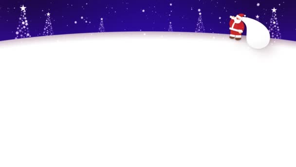 Loop Vídeo Santca Claus Andando Neve Com Espaço Telop — Vídeo de Stock