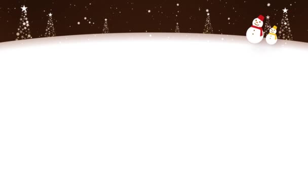 雪人在雪地中行走的环形视频 带有光圈空间 — 图库视频影像