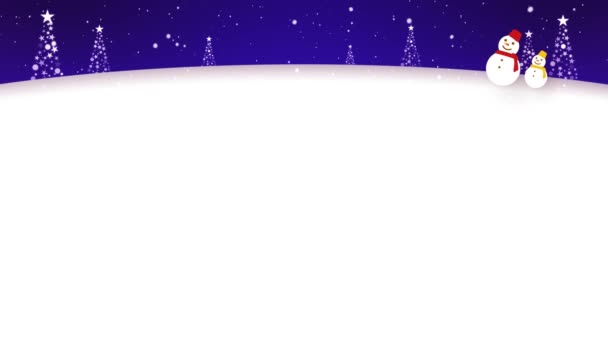 Петля Видео Снеговиков Ходьба Снегу Телескопом — стоковое видео