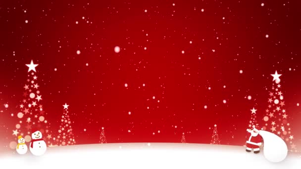 Loop Video Santa Claus Сніговик Погойдуються Снігу — стокове відео