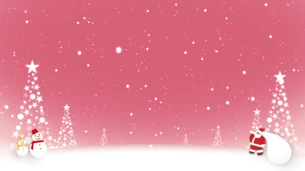 圣诞公公和雪人在雪地里摇曳的循环录像 — 图库视频影像