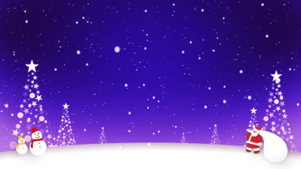 Smyčka Videa Santa Claus Sněhulák Kymácející Sněhu — Stock video