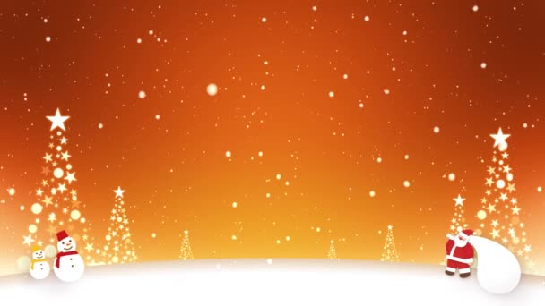 Smyčka Videa Santa Claus Sněhulák Kymácející Sněhu — Stock video