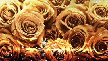 Kar kristali ve pırıl pırıl pırıl pırıl gül arka planda