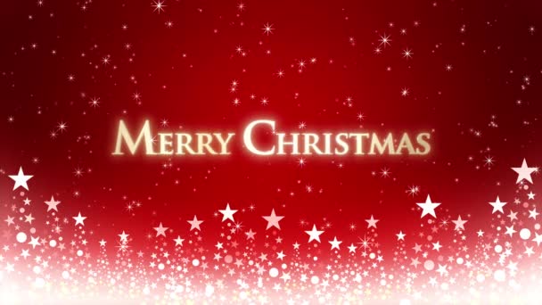 Weihnachtsbaum Und Farbiger Hintergrund Mit Funkelndem Glitzern Und Weihnachtsschriftzug — Stockvideo