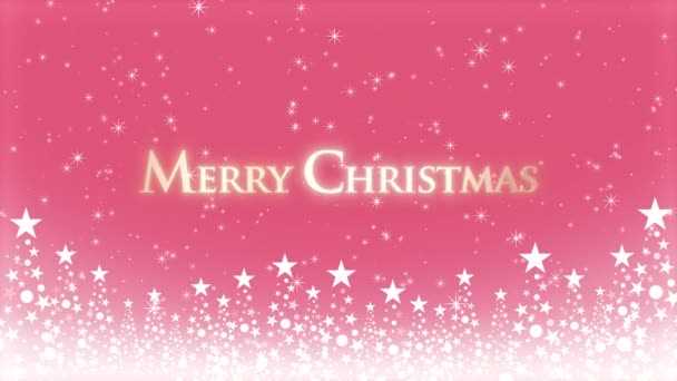 Árbol Navidad Fondo Color Con Brillo Brillante Letras Navidad — Vídeos de Stock