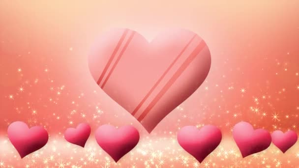 フローティングチョコレートの心のビデオ バレンタインデー — ストック動画