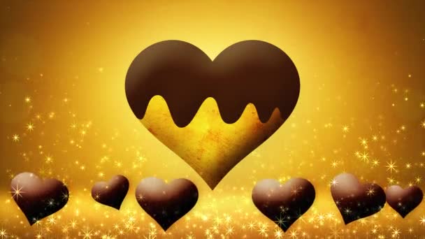 Video Floating Chocolate Hearts Valentine Day — Vídeo de stock