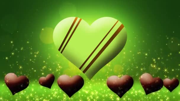 Video Floating Chocolate Hearts Valentine Day — 图库视频影像
