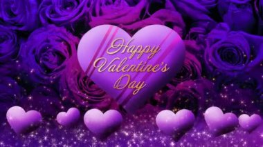 Video of chocolate hearts floating on a rose background, Valentine's Day