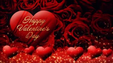 Video of chocolate hearts floating on a rose background, Valentine's Day