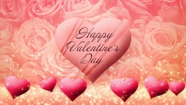 Video Chocolate Hearts Floating Rose Background Valentine Day — Stock video