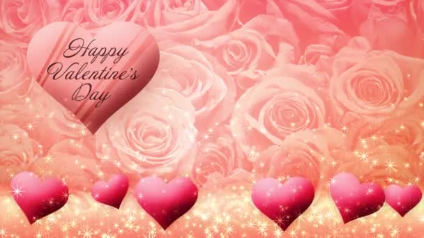 Video Chocolate Hearts Floating Rose Background Valentine Day — Vídeo de stock