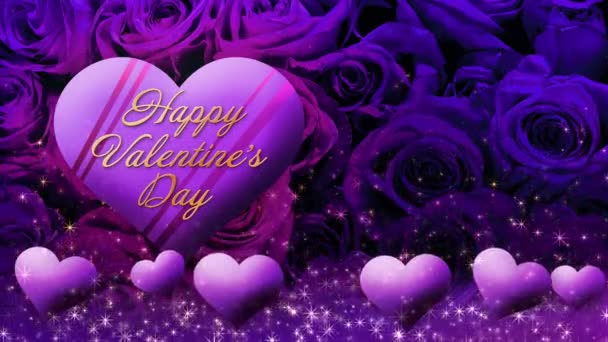 Video Chocolate Hearts Floating Rose Background Valentine Day — Video Stock