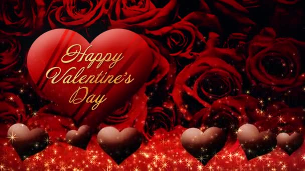 Video Chocolate Hearts Floating Rose Background Valentine Day — Vídeos de Stock