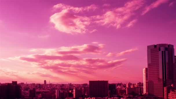 Video Sky Clouds City Buildings Sunset — Videoclip de stoc