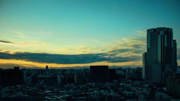 Video Sky Clouds City Buildings Night View Sunset — Vídeos de Stock
