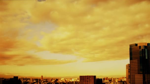 Video Sky Clouds Towns Buildings Daytime Sunset — Stock video