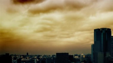 Video of sky, clouds, city and buildings, daytime