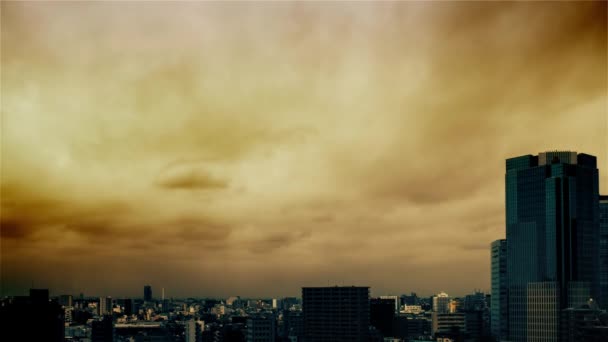 Video Cielo Nuvole Città Edifici Giorno — Video Stock