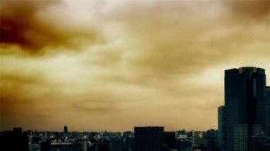 Video of sky, clouds, city and buildings, daytime