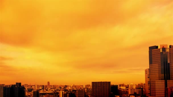 Video Sky Clouds Towns Buildings Daytime Sunset — Vídeo de stock