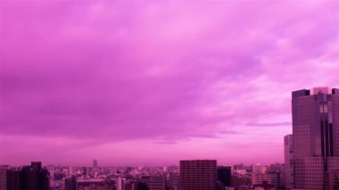 Video of sky, clouds, city and buildings, daytime