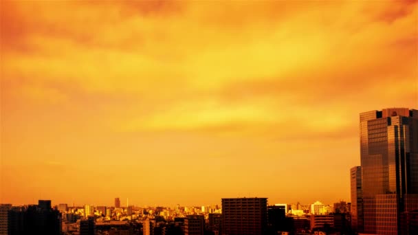 Video Sky Clouds Towns Buildings Daytime Sunset — Videoclip de stoc