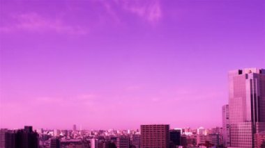 Video of sky, clouds, city and buildings, daytime