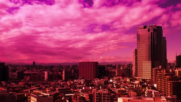 Video Sky Clouds City Buildings Daytime — Stockvideo