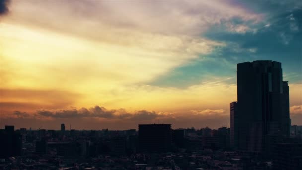Video Sky Clouds Towns Buildings Daytime Sunset — Stock videók