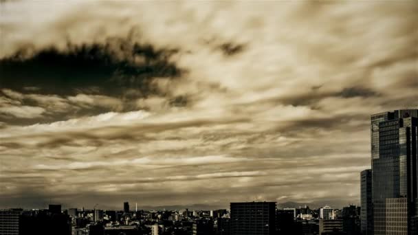 Video Sky Clouds City Buildings Daytime — Videoclip de stoc