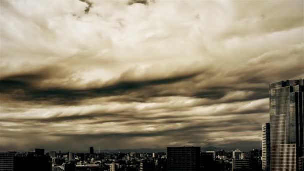 Video Sky Clouds City Buildings Daytime — Vídeo de Stock
