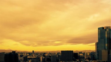 Video of sky, clouds, city and buildings, daytime