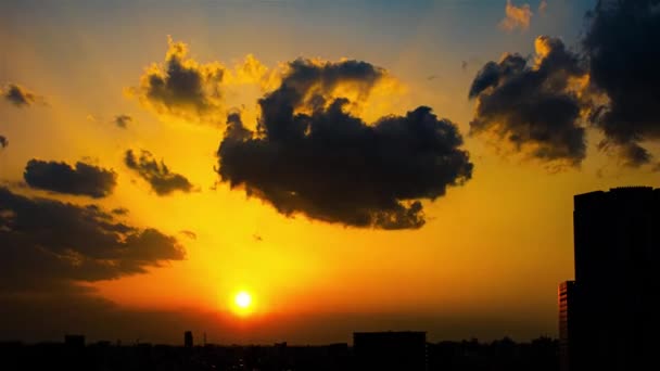 Video Sky Clouds City Buildings Night View Sunset — Stok video
