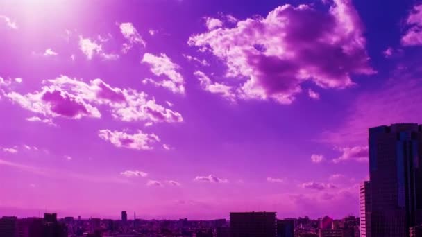 Video Sky Clouds City Buildings Daytime — Video Stock