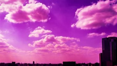 Video of sky, clouds, city and buildings, daytime