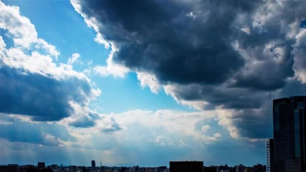 Відео Неба Хмари Місто Будівлі День — стокове відео