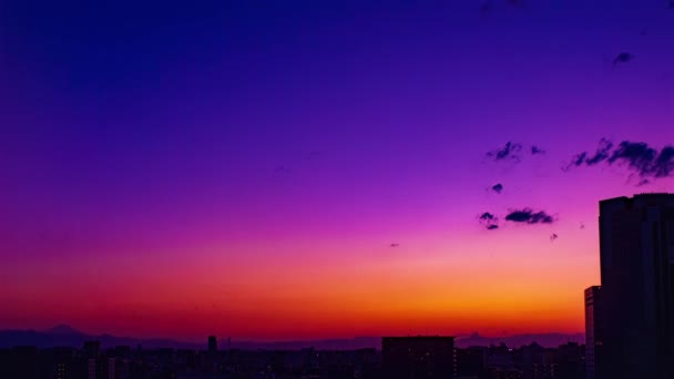 Video Sky Clouds City Buildings Night View Sunset — Vídeos de Stock