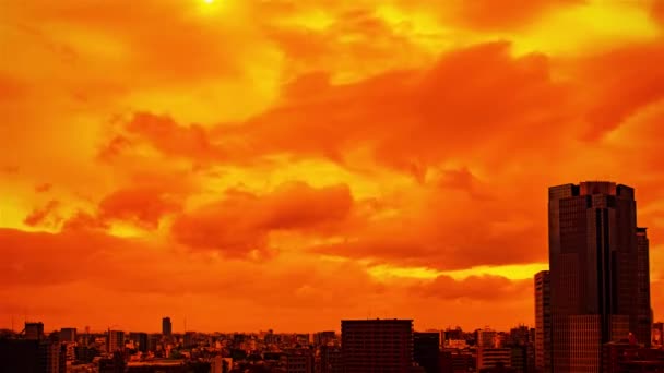 Відео Неба Хмари Місто Будівлі Штормовий День — стокове відео