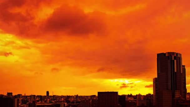 Video Van Hemel Wolken Stad Gebouwen Stormachtige Dag — Stockvideo