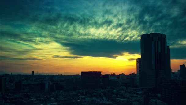 Video Sky Clouds Towns Buildings Daytime Sunset — 图库视频影像